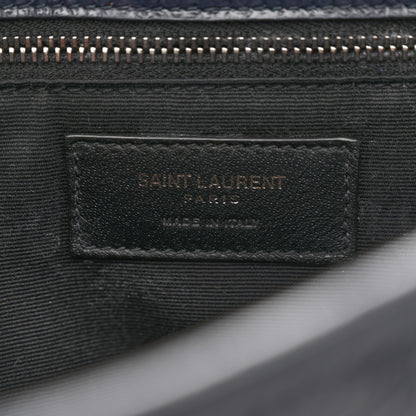 Saint Laurent Crinkled Calfskin Matelasse Monogram Medium Niki Chain Satchel Deep Marine 6 of 13