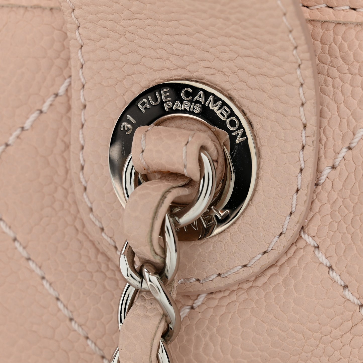 Caviar Quilted Small Deauville Bowling Bag Light Pink