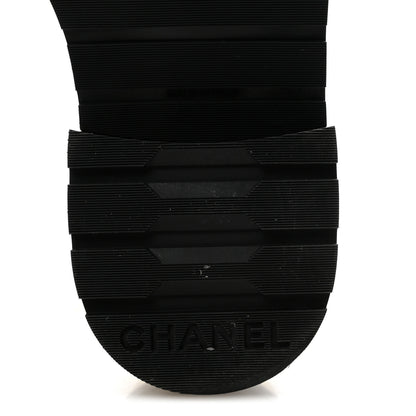 Chanel Shiny Goatskin Calfskin Quilted Lace Up Combat Boots 36 Ivory Black 14 of 18
