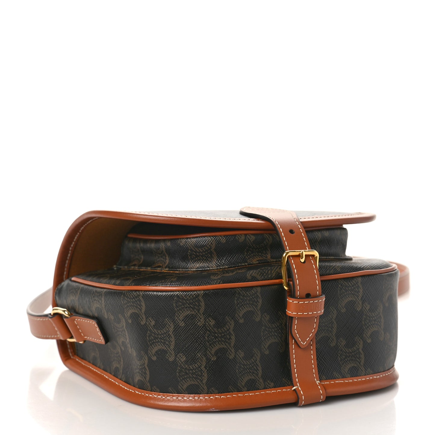 Triomphe Canvas Medium Folco Bag Tan