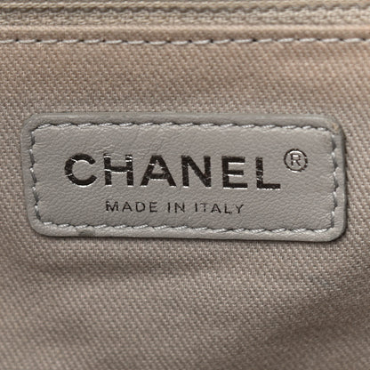 Chanel Glazed Calfskin Large Deauville Tote Blue 5 of 10
