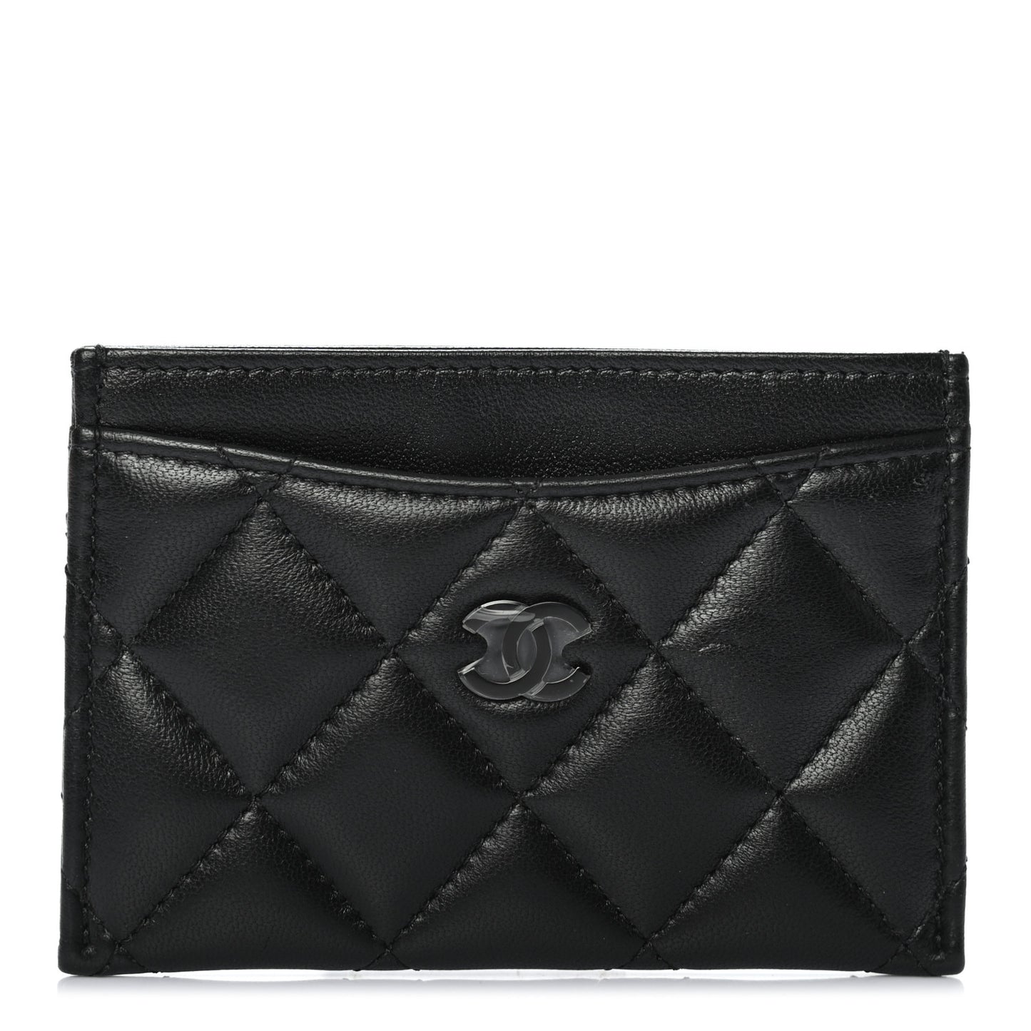 Lambskin Quilted Card Holder So Black
