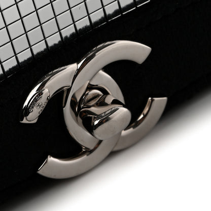 Chanel Velvet Mirror Embellished Boy Wallet On Chain WOC Argent 12 of 15