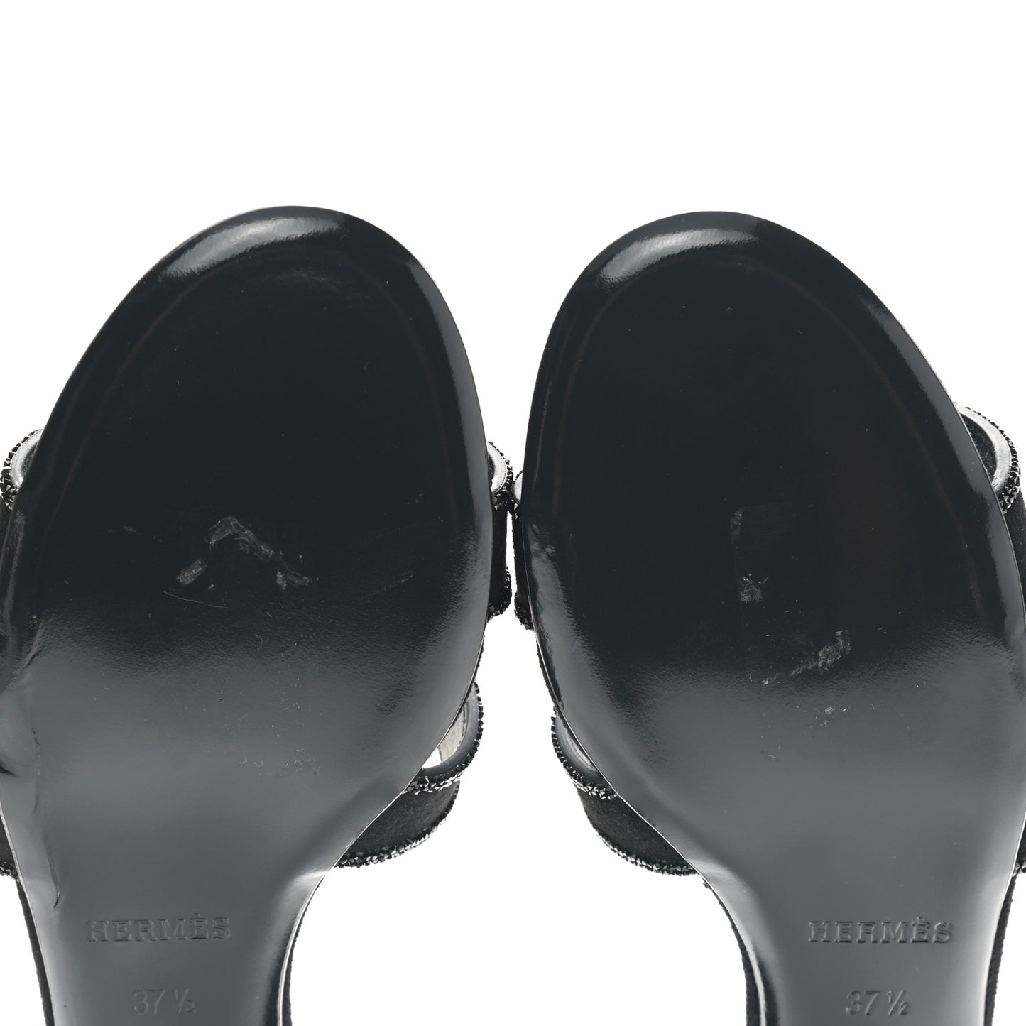 Suede Goatskin Rhinestone Oasis Sandals 37.5 Black