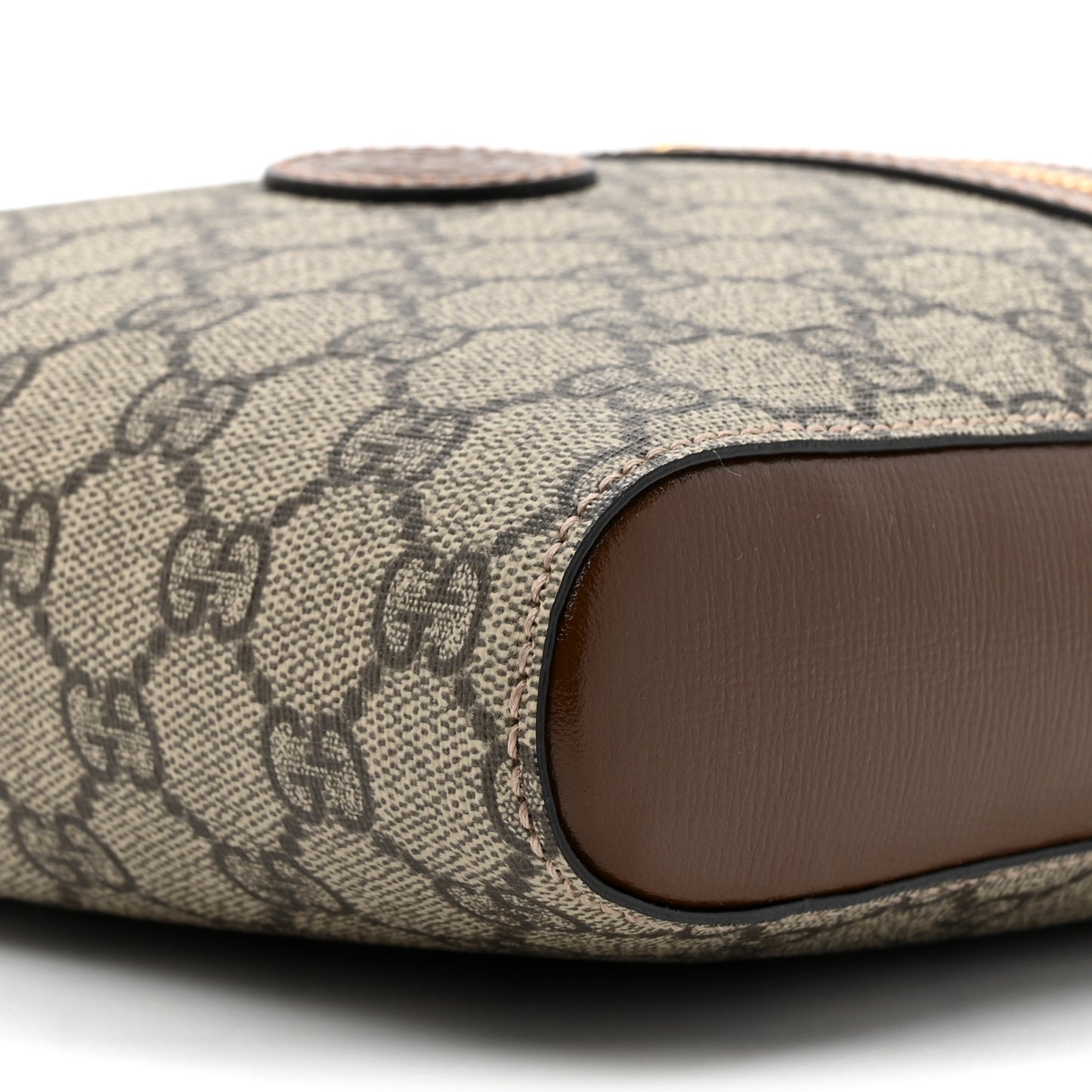 GG Supreme Monogram Azalea Calfskin Retro Interlocking G Flat Messenger Bag Beige Ebony Brown Sugar
