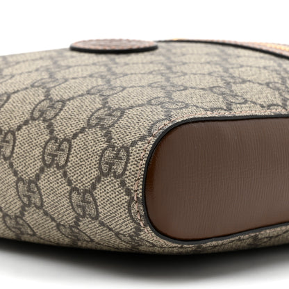 Gucci GG Supreme Monogram Azalea Calfskin Retro Interlocking G Flat Messenger Bag Beige Ebony Brown Sugar 9 of 10