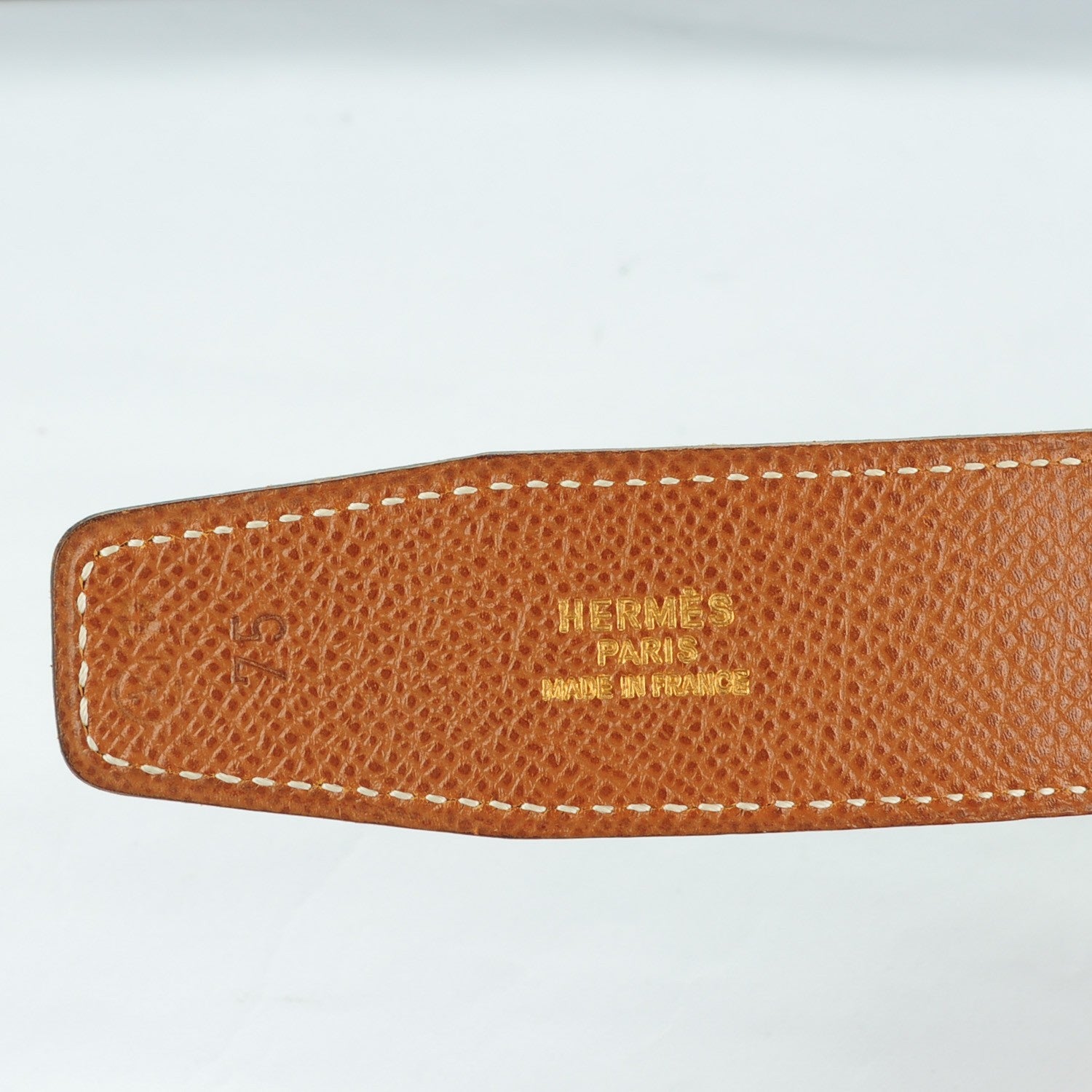 Hermes Box Courchevel 32mm H Belt 75 Black Gold 3 of 6