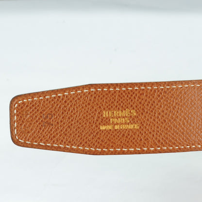Hermes Box Courchevel 32mm H Belt 75 Black Gold 3 of 6