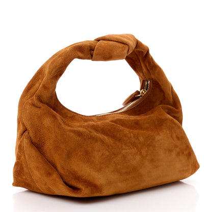 Khaite Suede Calfskin Beatrice Small Hobo Caramel 3 of 9