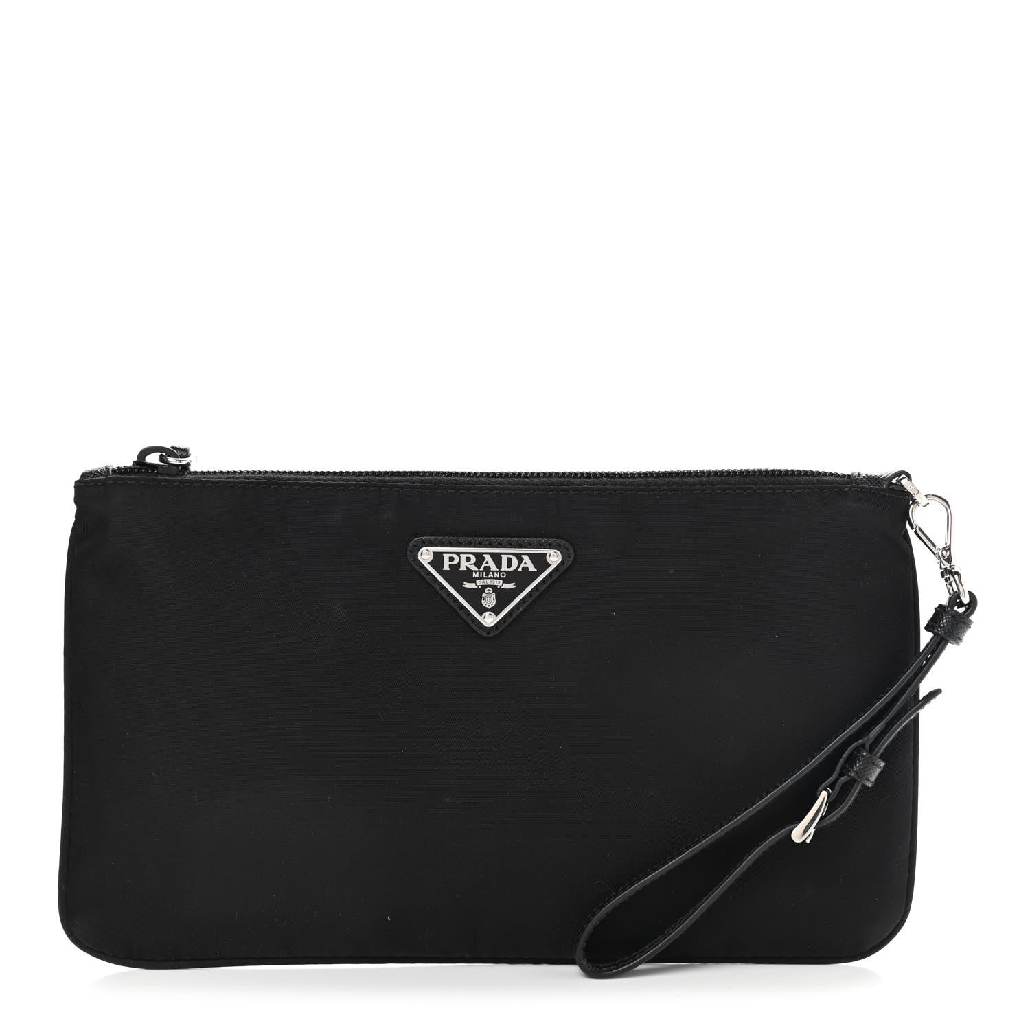 Prada Re-Nylon Saffiano Pouch Wristlet Black 1 of 9