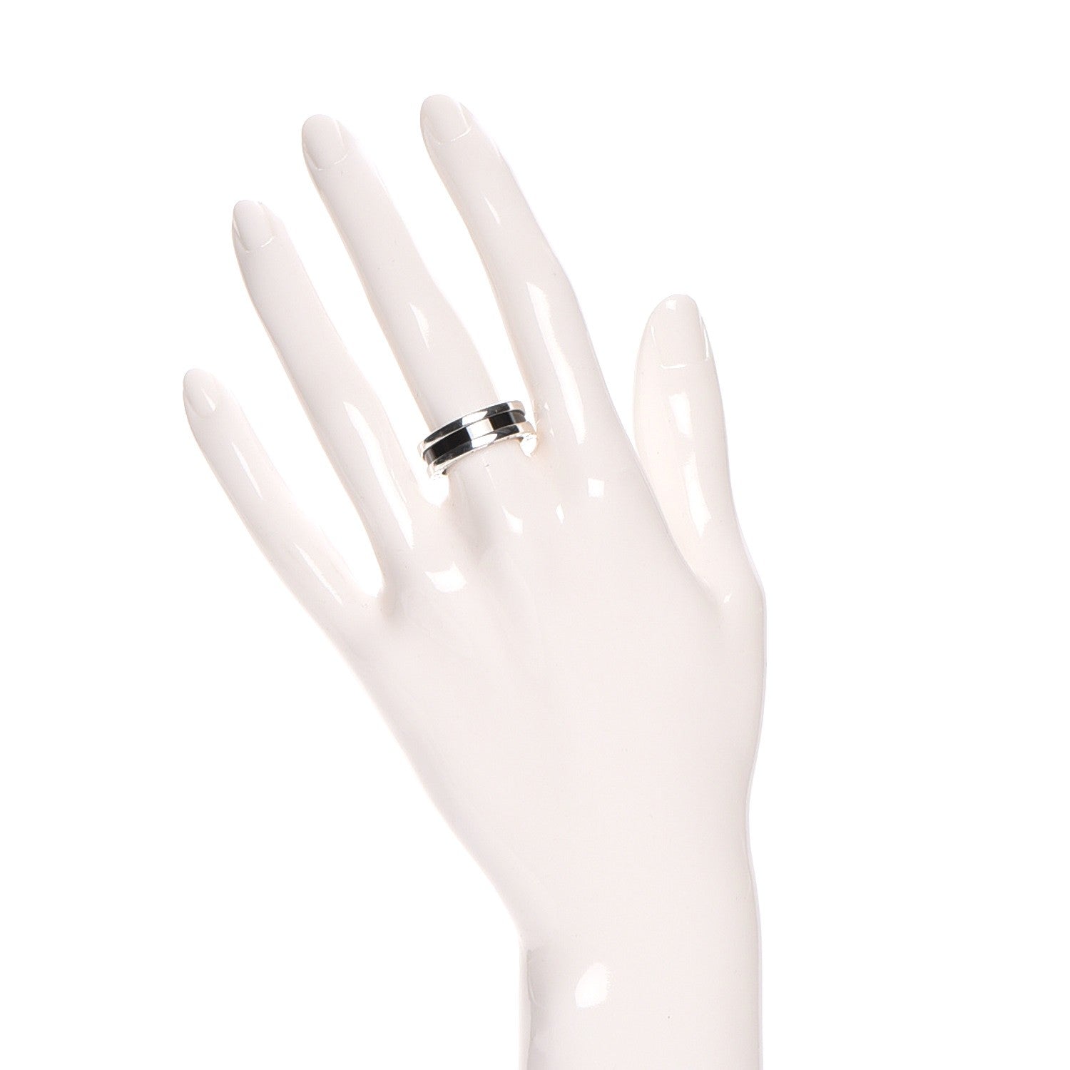 Bulgari Sterling Silver Ceramic Save The Children One-Band Ring 52 6 2 of 6
