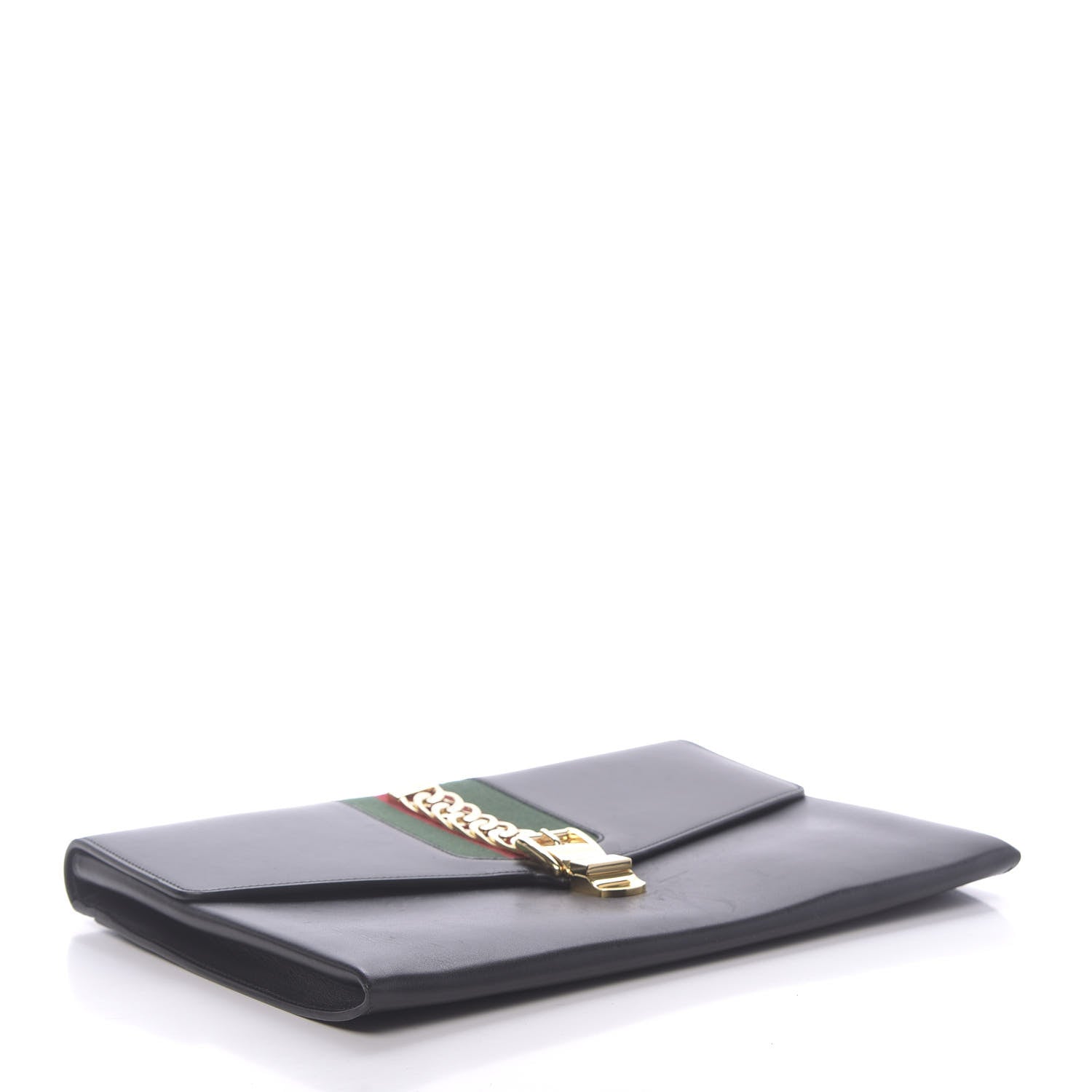 Gucci Calfskin Maxi Sylvie Clutch Black 4 of 19