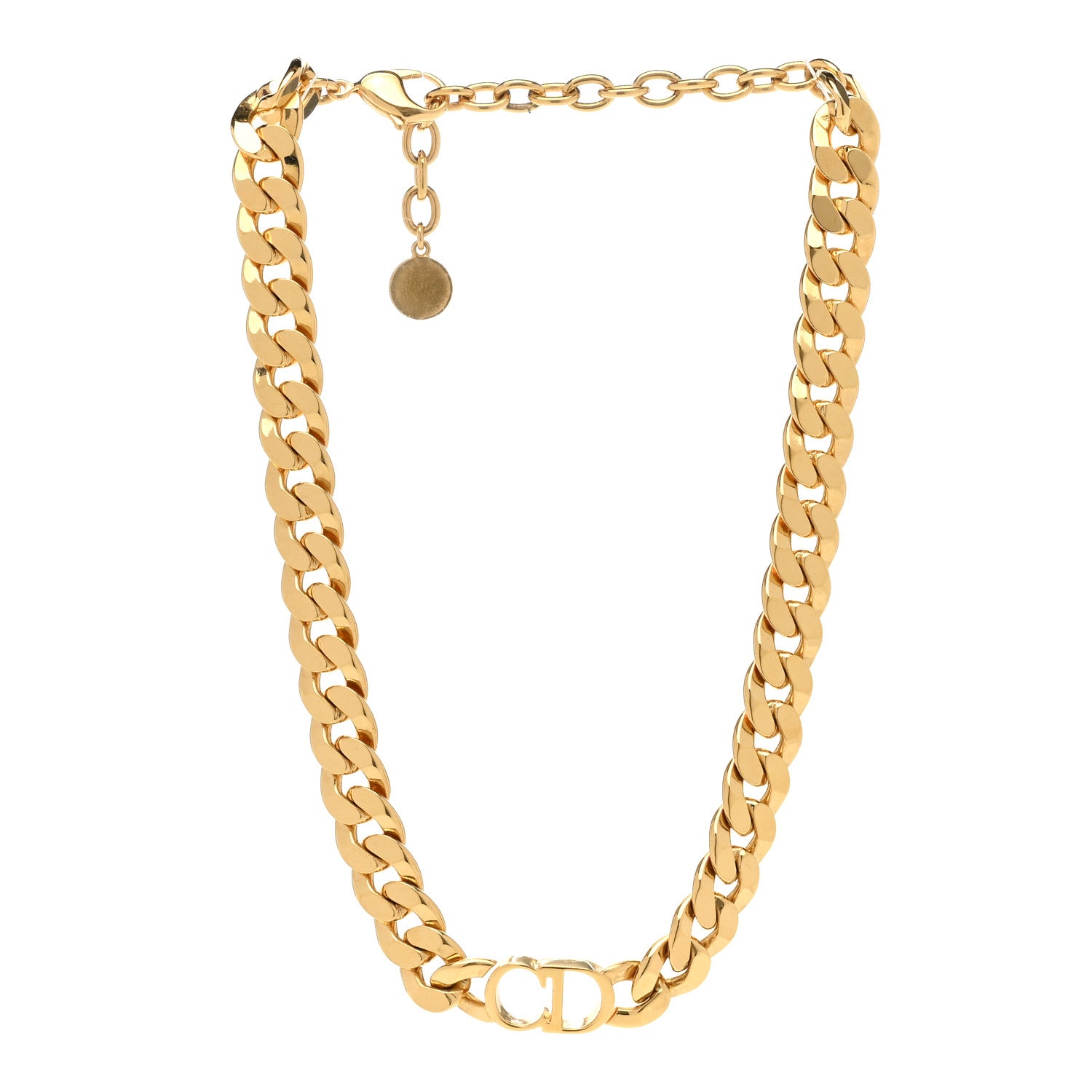 Christian Dior Metal Danseuse Etoile Chain Choker Necklace Gold 3 of 6