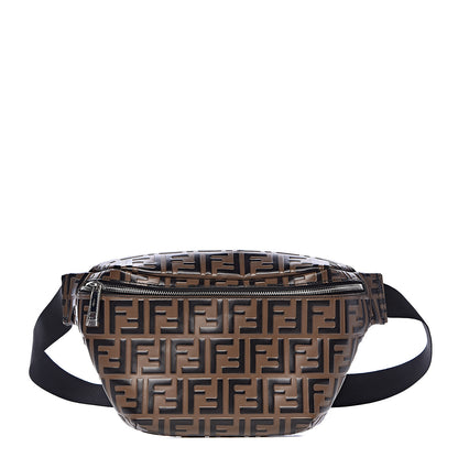 Fendi Vitello Century Bi-Color FF 1974 Embossed Belt Bag Maya Black 1 of 10
