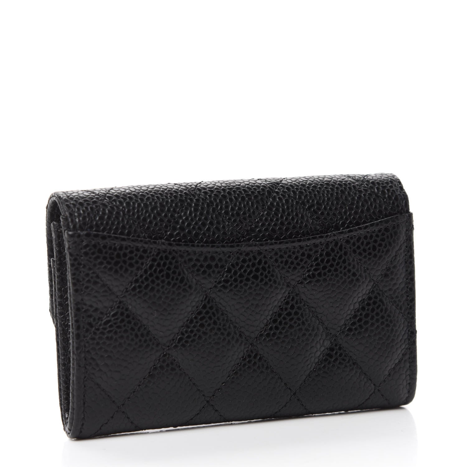 Chanel Caviar Quilted Flap Card Holder Wallet Black 3 of 9