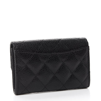 Chanel Caviar Quilted Flap Card Holder Wallet Black 3 of 9