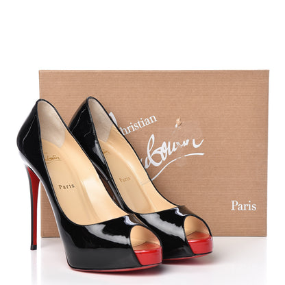 Christian Louboutin Patent New Very Prive 120 Pumps 40 Black Red 8 of 8