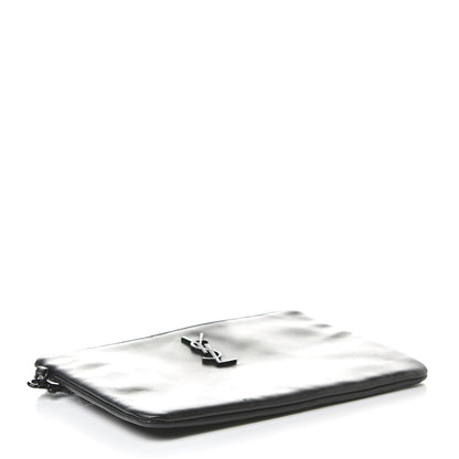 Saint Laurent Calfskin Monogram Zip Pouch Black 4 of 9
