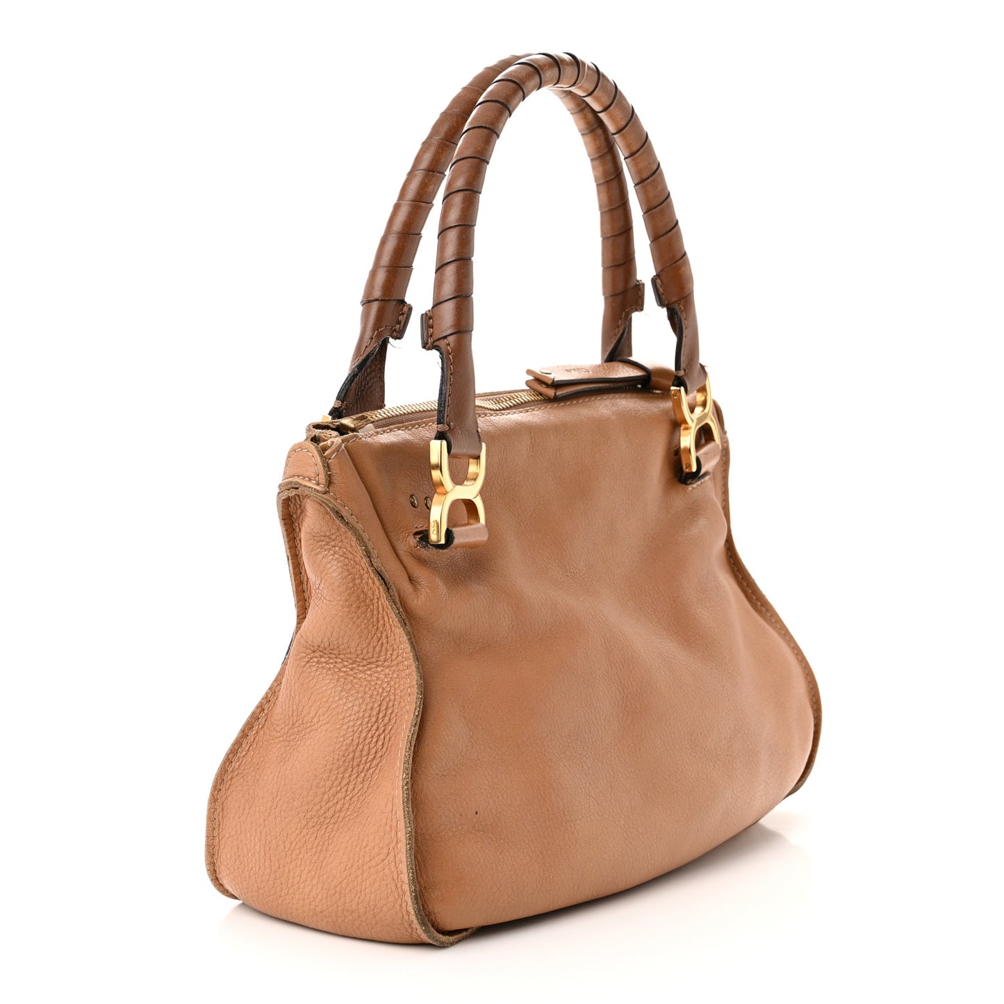 Calfskin Medium Marcie Satchel Light Tan
