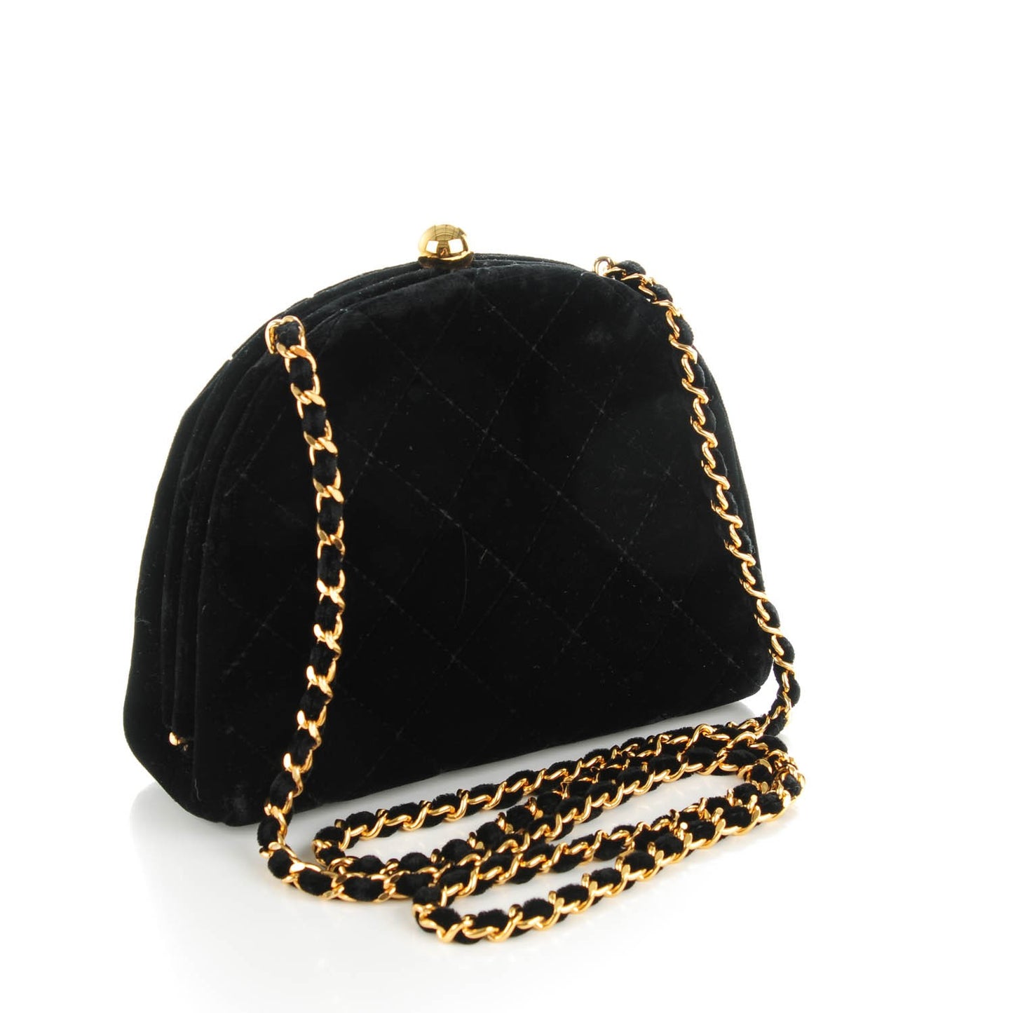 Velvet Quilted Evening Bag Black