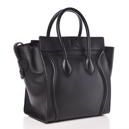 Celine Smooth Calfskin Mini Luggage Black 3 of 9