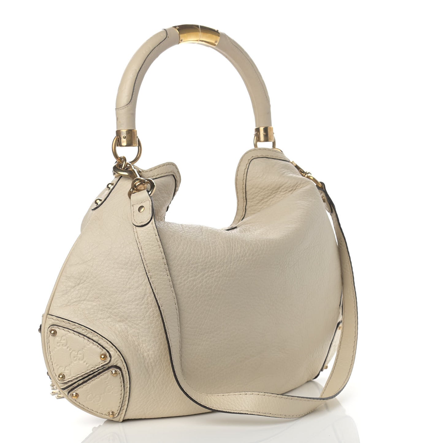 Calfskin Large Indy Top Handle Hobo Off White