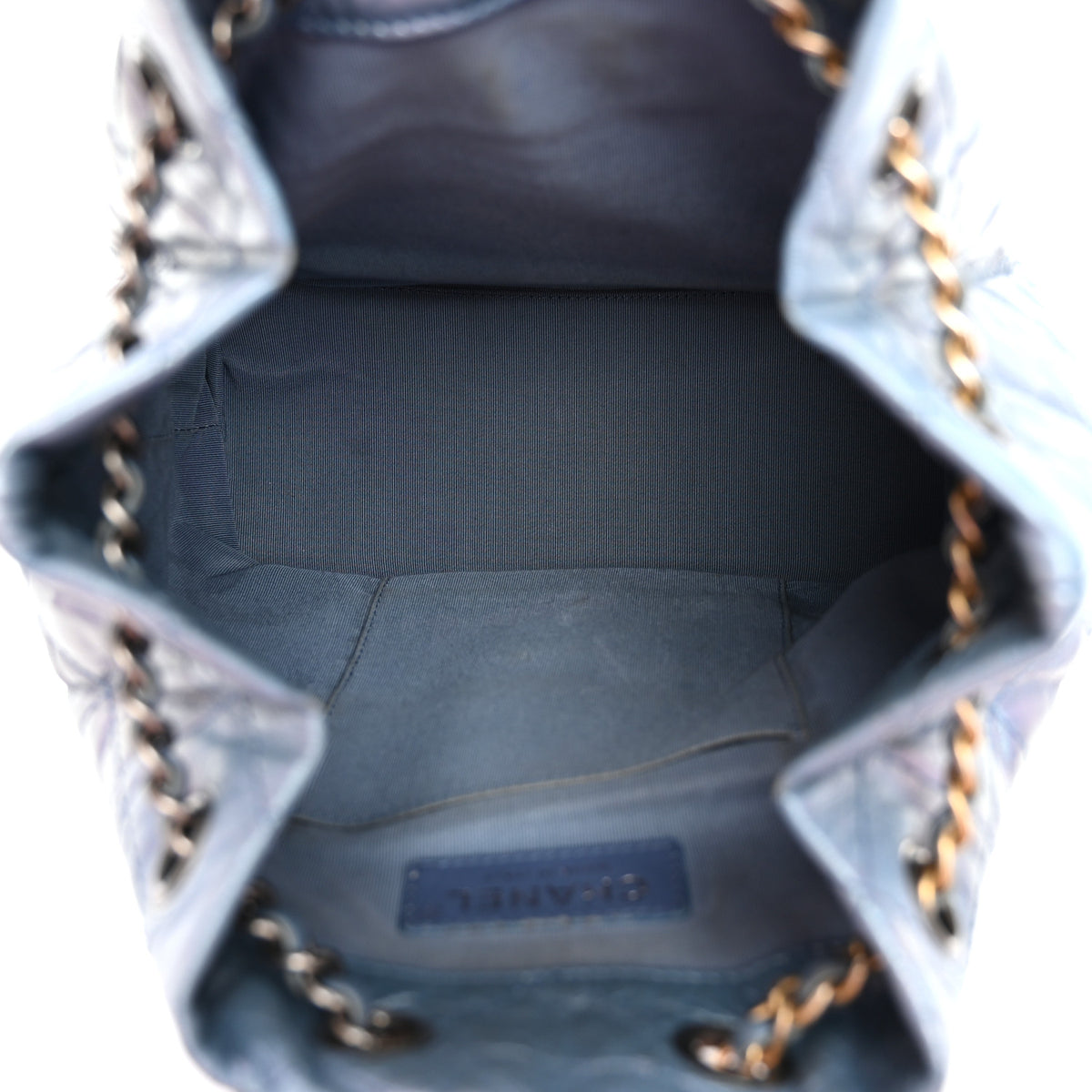 Iridescent Lambskin Calfskin Quilted Gabrielle Backpack Light Purple