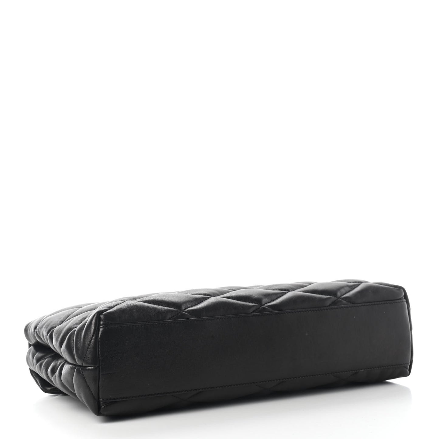 Lambskin Quilted Sade Puffer Envelope Clutch Black