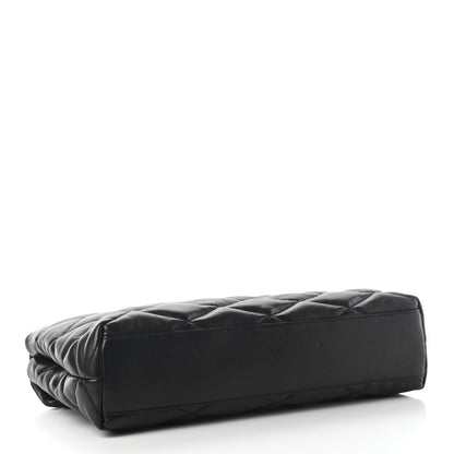 Saint Laurent Lambskin Quilted Sade Puffer Envelope Clutch Black 3 of 8