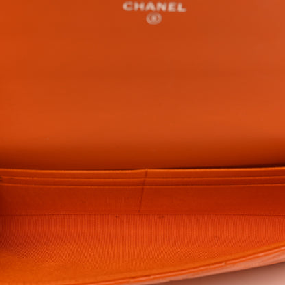 Chanel Patent Quilted Travel Wallet Orange 6 of 9
