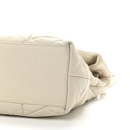 Saint Laurent Lambskin Quilted Medium Loulou Puffer Monogram Chain Satchel Crema Soft 10 of 11