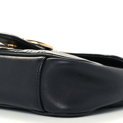 Gucci Calfskin Matelasse Mini GG Marmont Shoulder Bag Black 12 of 20