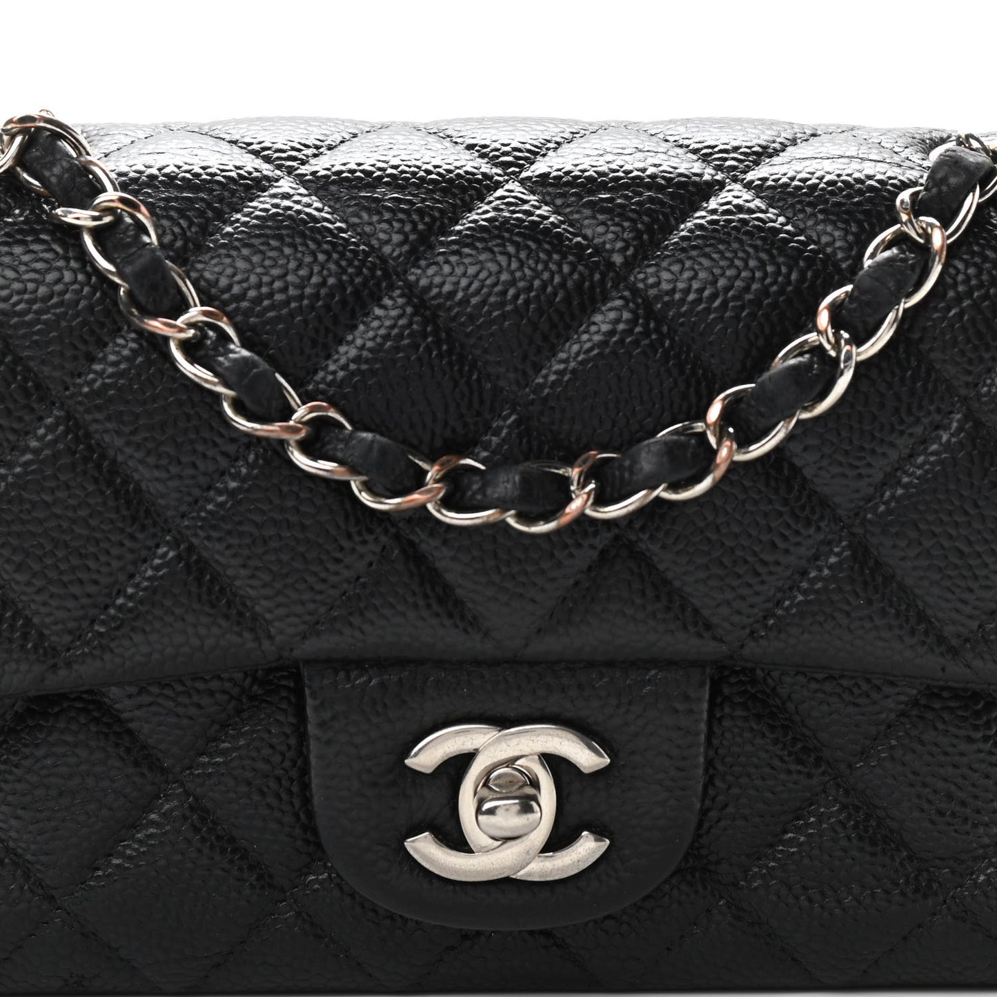 Caviar Quilted Mini Rectangular Flap Black