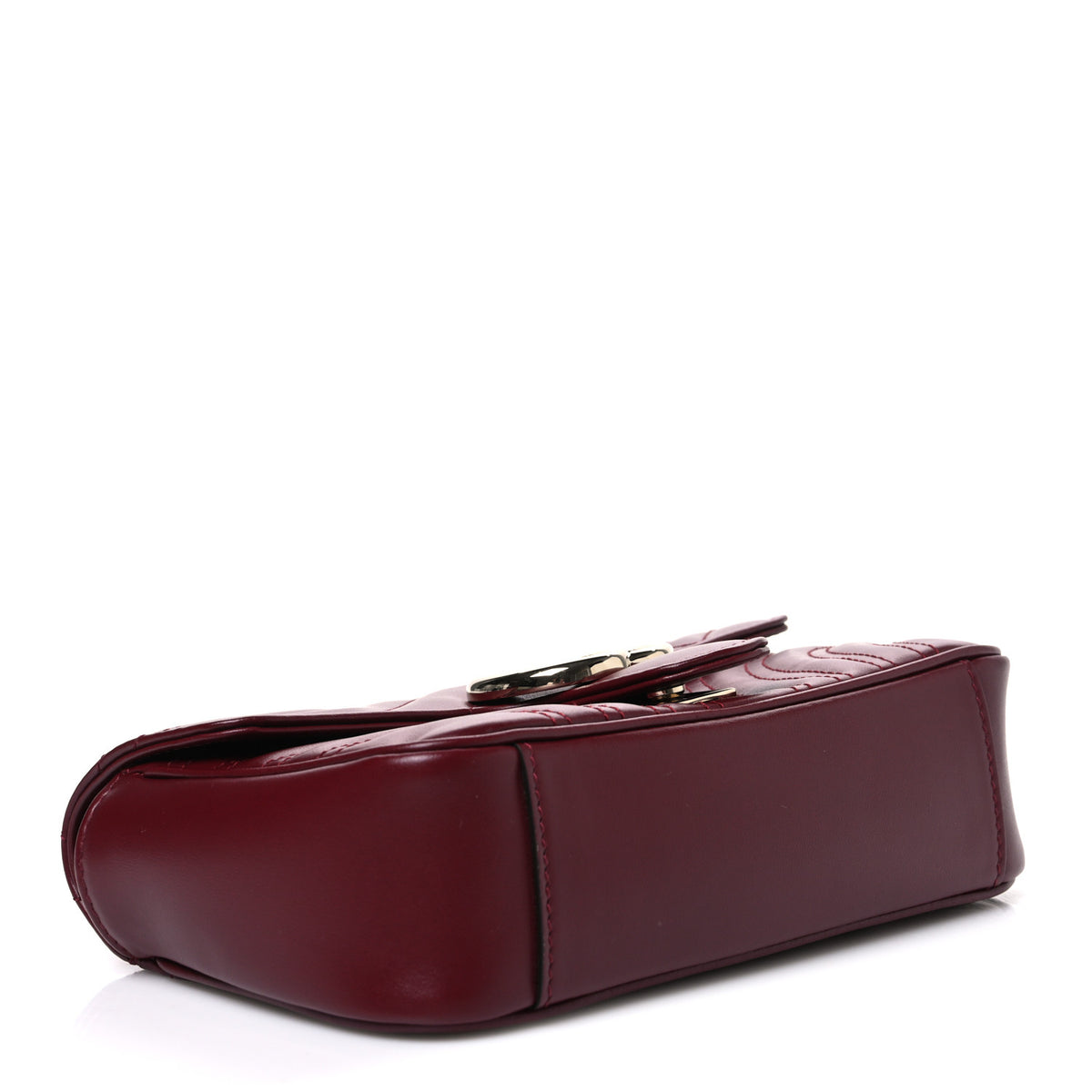 Calfskin Matelasse Mini GG Marmont Shoulder Bag Rosso Ancora