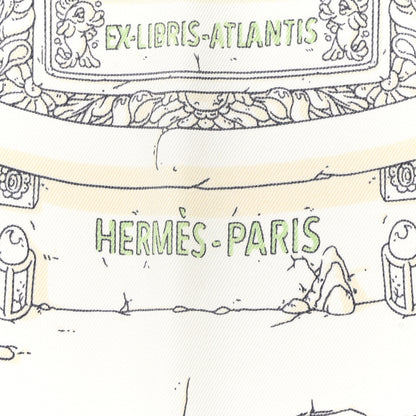 Hermes Vintage Silk Ex Libris Atlantis Scarf 70 Bleu Ciel Rose Jaune 2 of 4