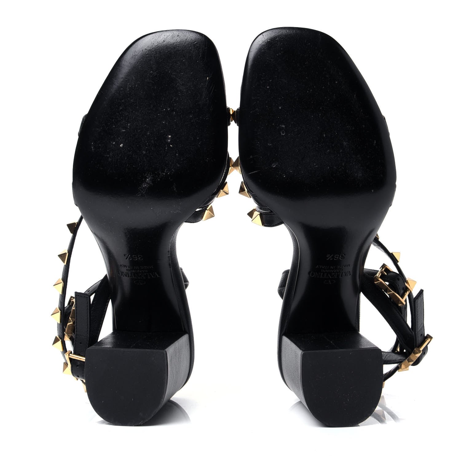 Valentino Garavani Nappa Rockstud Flair Ankle Wrap 80mm Sandals 36.5 Black 5 of 7