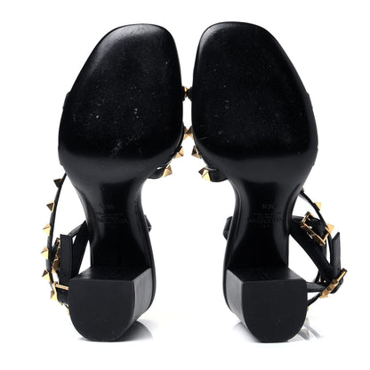 Valentino Garavani Nappa Rockstud Flair Ankle Wrap 80mm Sandals 36.5 Black 5 of 7