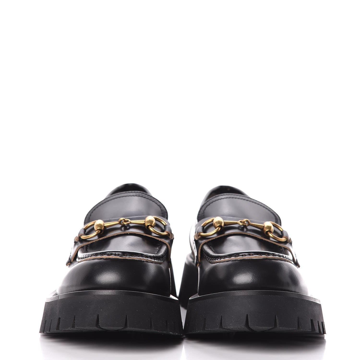 Gucci Cordovan Lux Womens Harald Horsebit 25mm Platform Loafers 38.5 Black 2 of 10