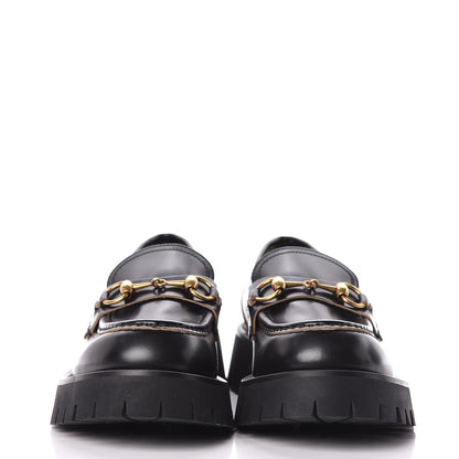 Gucci Cordovan Lux Womens Harald Horsebit 25mm Platform Loafers 38.5 Black 2 of 10