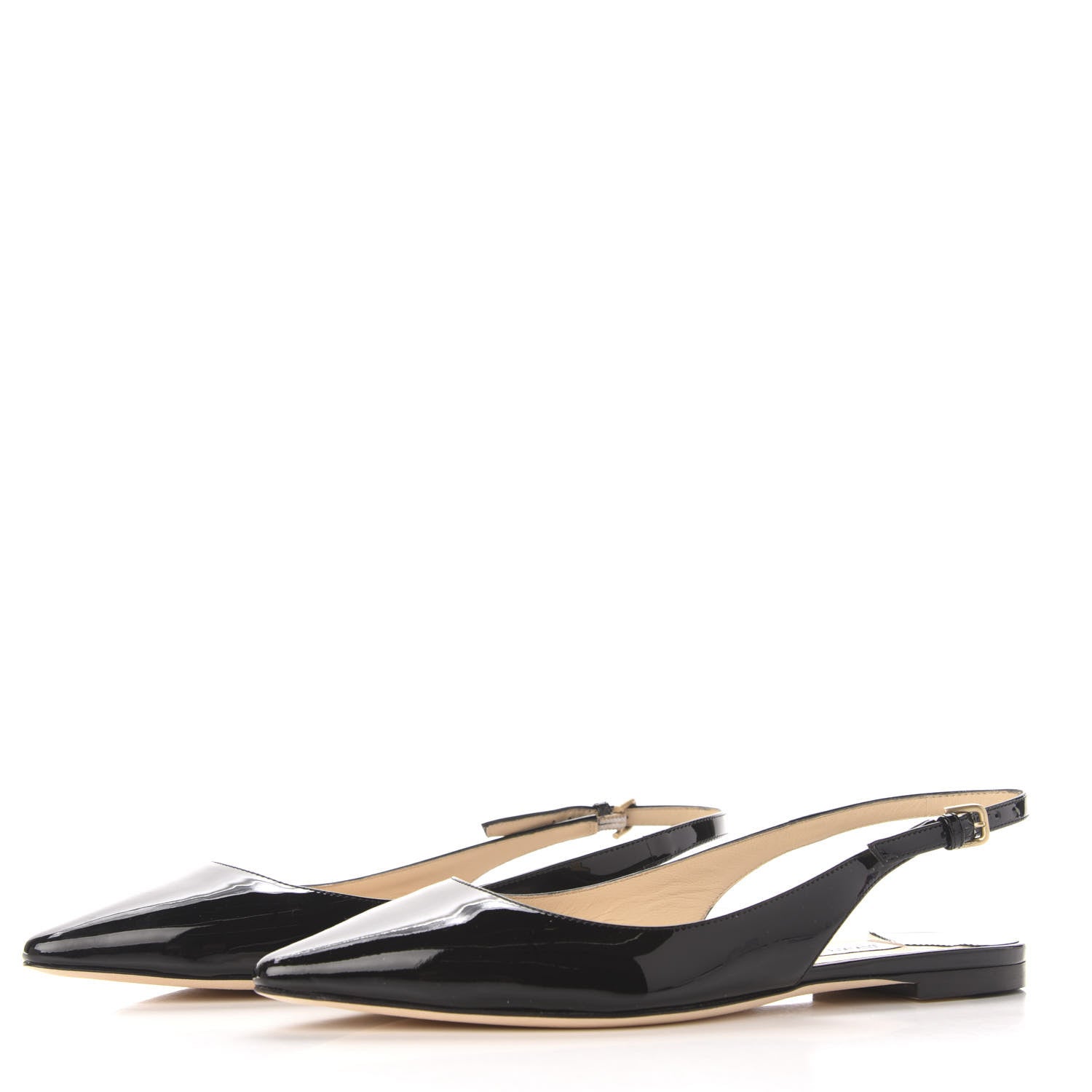 Jimmy Choo Patent Erin Slingback Flats 37.5 Black 3 of 8