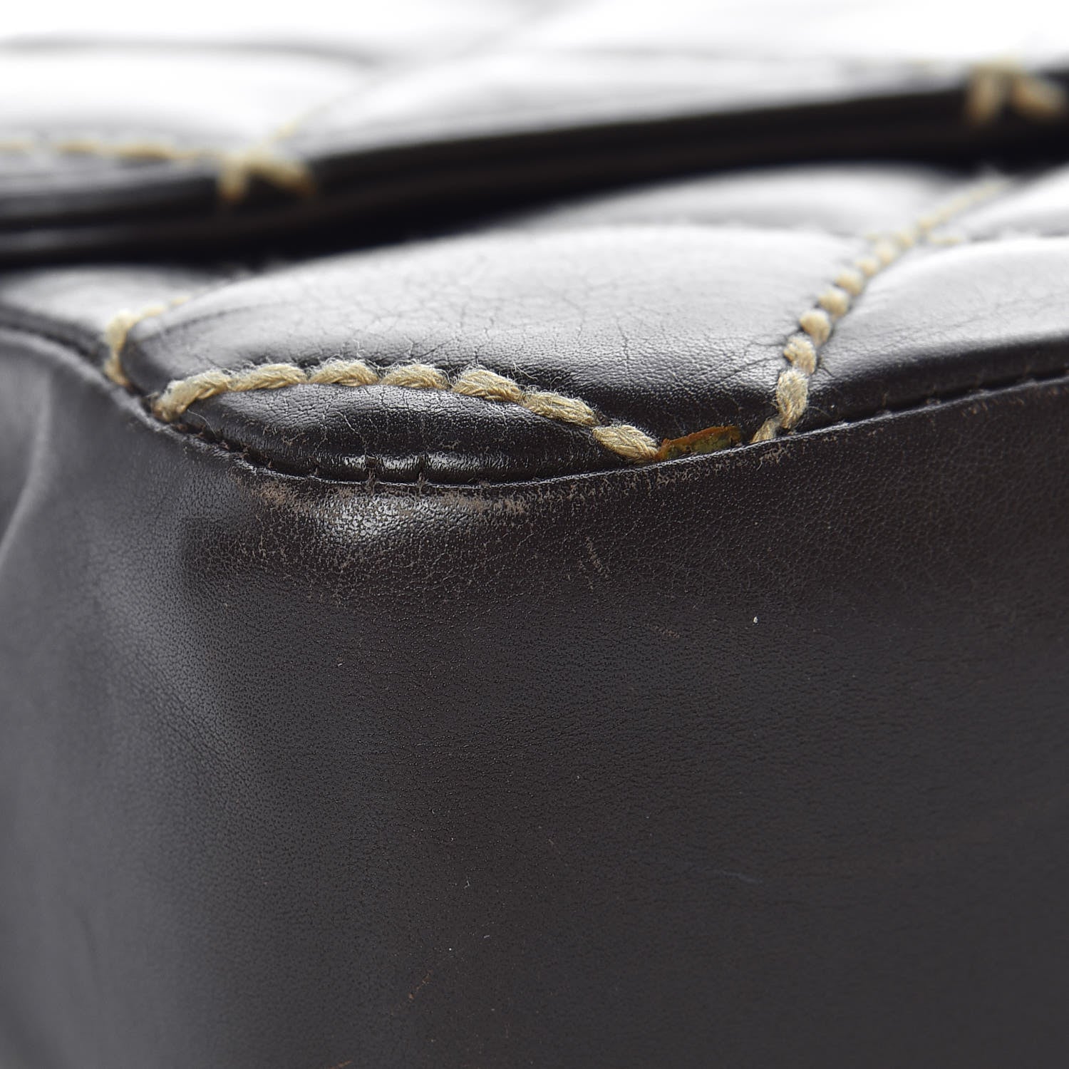 Chanel Calfskin Quilted Medium Wild Stitch Flap Brown 9 of 13