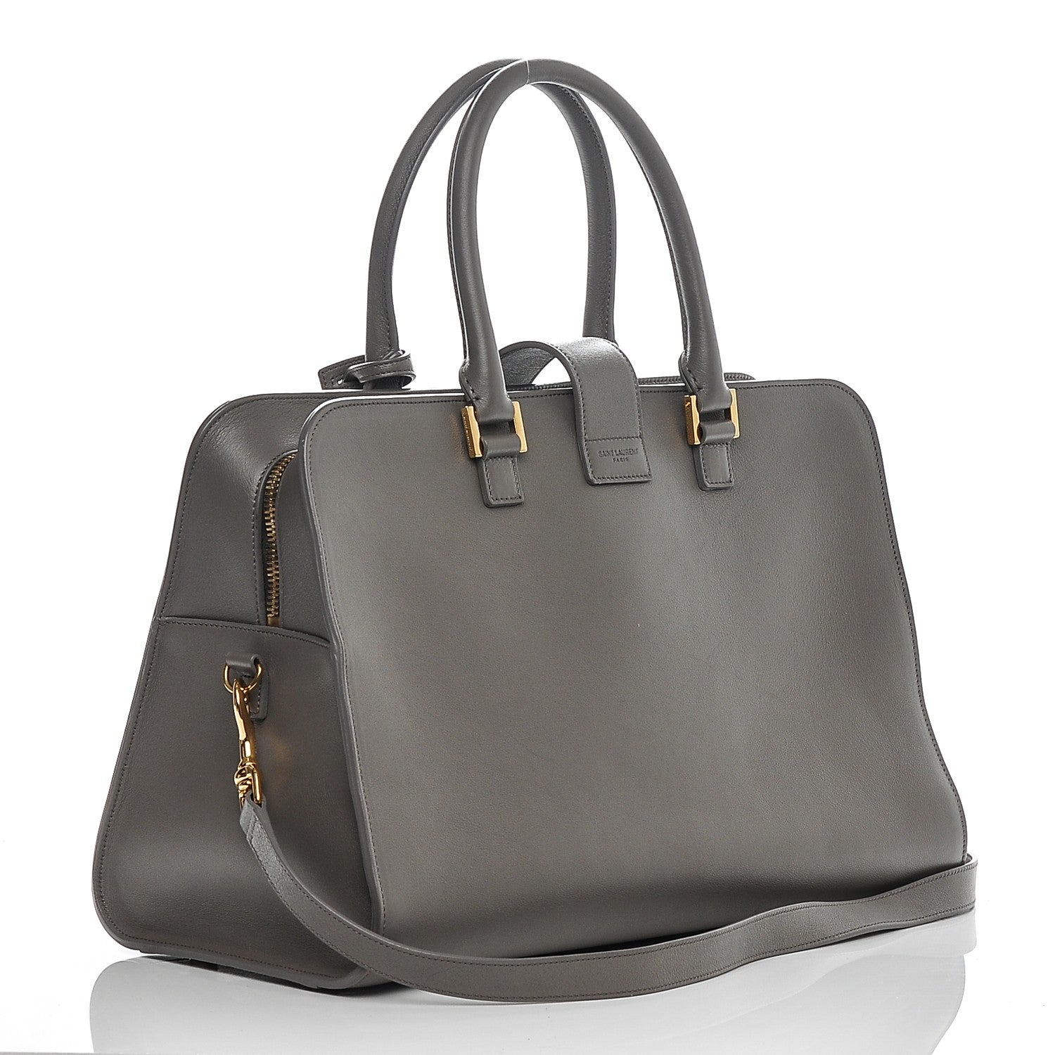 Saint Laurent Calfskin Medium Monogram Cabas Grey 3 of 8