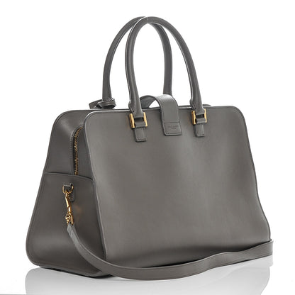 Saint Laurent Calfskin Medium Monogram Cabas Grey 3 of 8