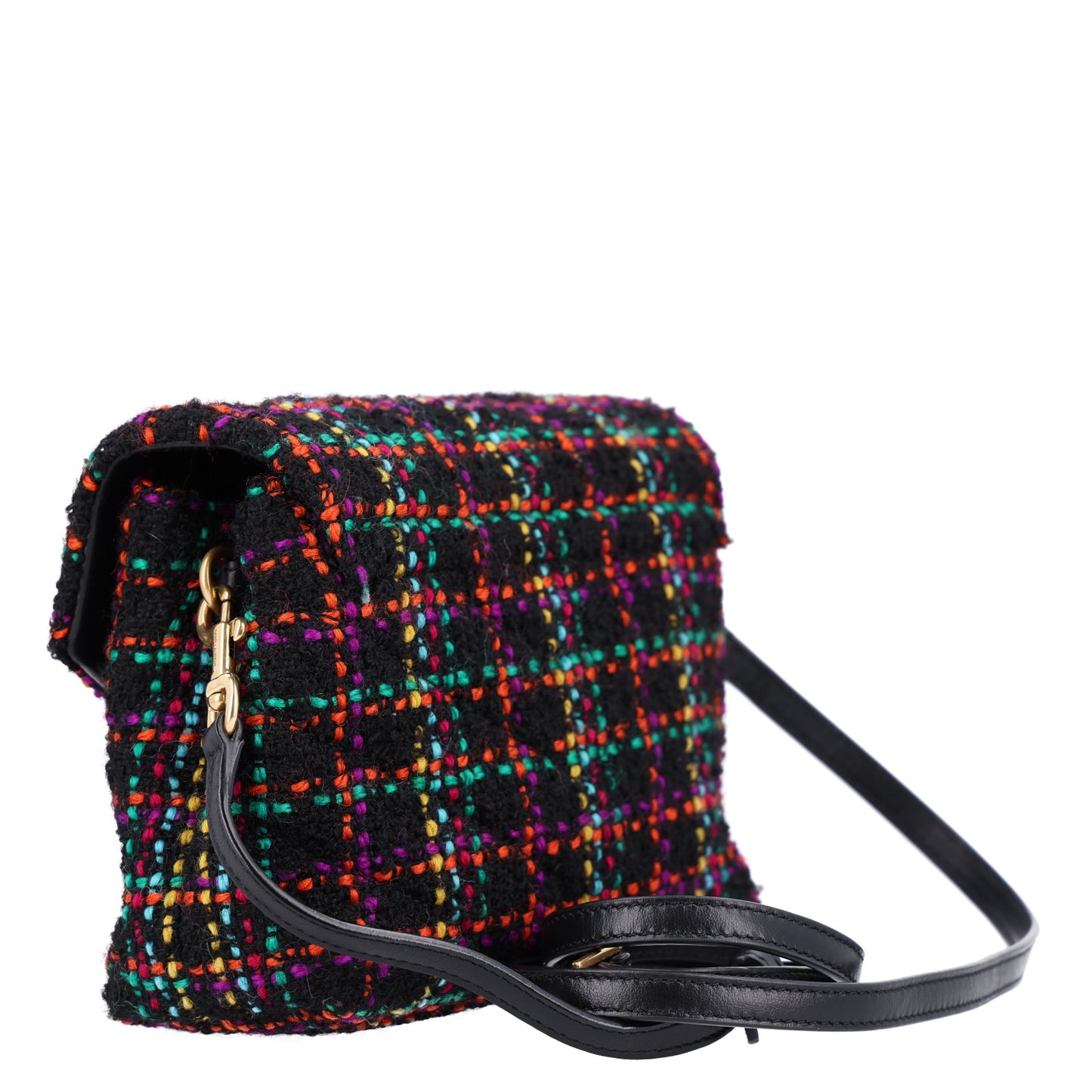 Tweed Toy Loulou Shoulder Bag Black