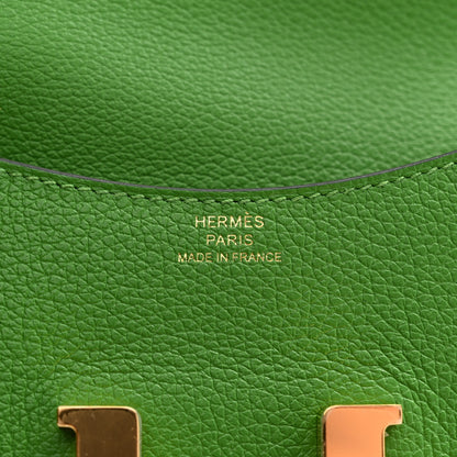 Hermes Evercolor Bi-Color Constance Slim Wallet Vert Yucca Mauve Pale 7 of 10