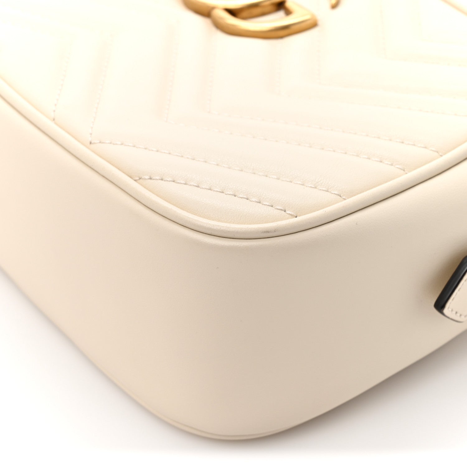 Gucci Calfskin Matelasse Small GG Marmont Chain Shoulder Bag White 12 of 13