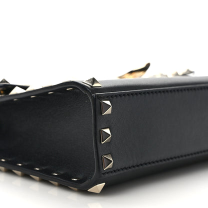 Valentino Garavani Vitello Medium Rockstud Flip Lock Crossbody Bag Black 8 of 10