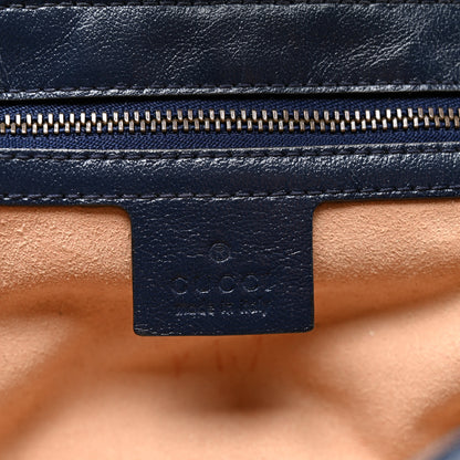Gucci Vintage Effect Calfskin Matelasse Diagonal Small Torchon GG Marmont Shoulder Bag Mystic White Blue Agata 7 of 11