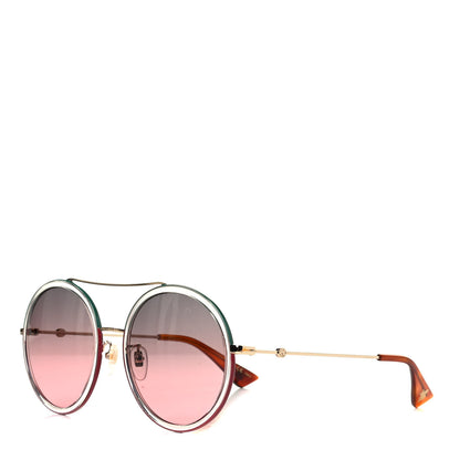 Gucci Round Sunglasses GG0061S Gold Green Red 1 of 4
