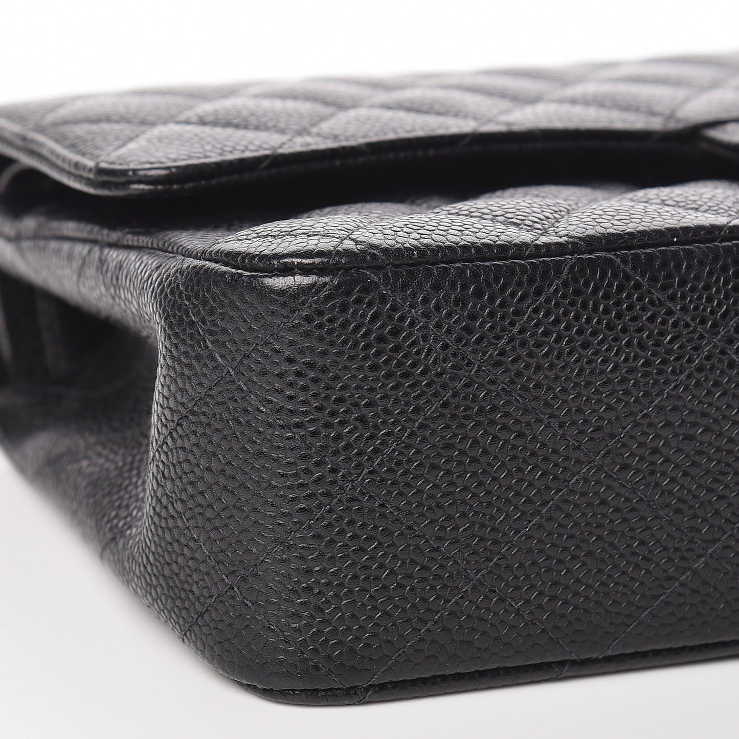 Caviar Quilted Medium Double Flap Black